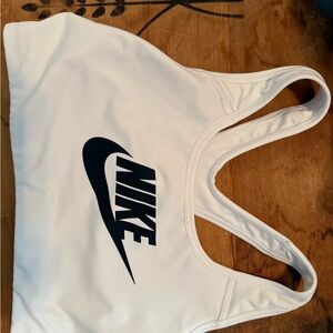 Nike White and Black Sports Bra